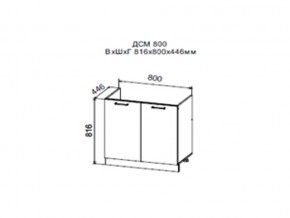 Шкаф нижний ДСМ800 под мойку в Михайловске - mihajlovsk.magazin-mebel74.ru | фото